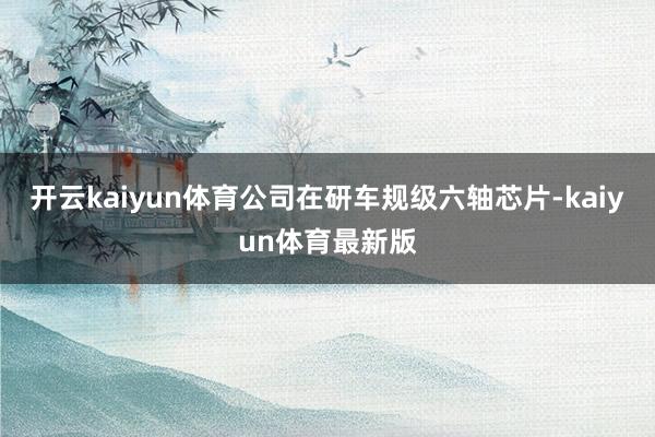 开云kaiyun体育公司在研车规级六轴芯片-kaiyun体育最新版