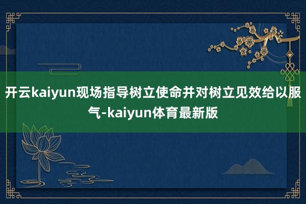 开云kaiyun现场指导树立使命并对树立见效给以服气-kaiyun体育最新版