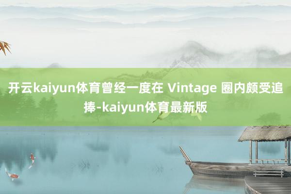 开云kaiyun体育曾经一度在 Vintage 圈内颇受追捧-kaiyun体育最新版