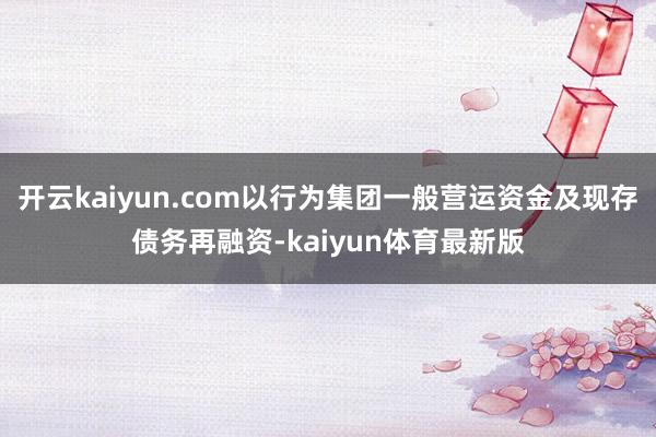 开云kaiyun.com以行为集团一般营运资金及现存债务再融资-kaiyun体育最新版