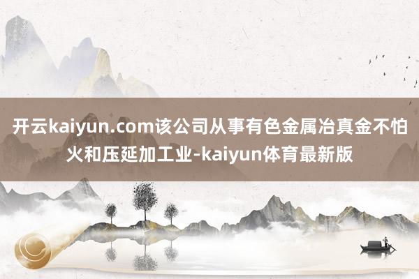 开云kaiyun.com该公司从事有色金属冶真金不怕火和压延加工业-kaiyun体育最新版