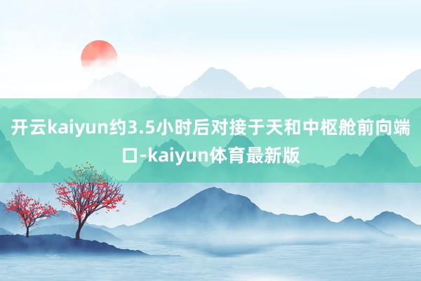 开云kaiyun约3.5小时后对接于天和中枢舱前向端口-kaiyun体育最新版