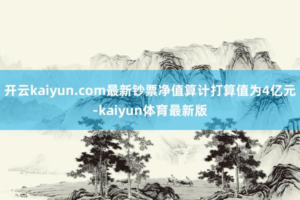 开云kaiyun.com最新钞票净值算计打算值为4亿元-kaiyun体育最新版